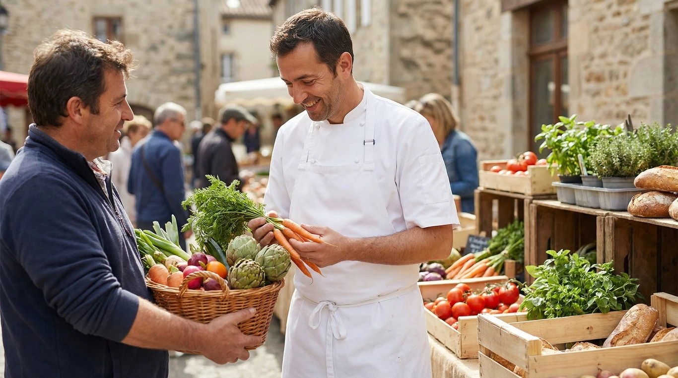 Cours de cuisine avec produits frais