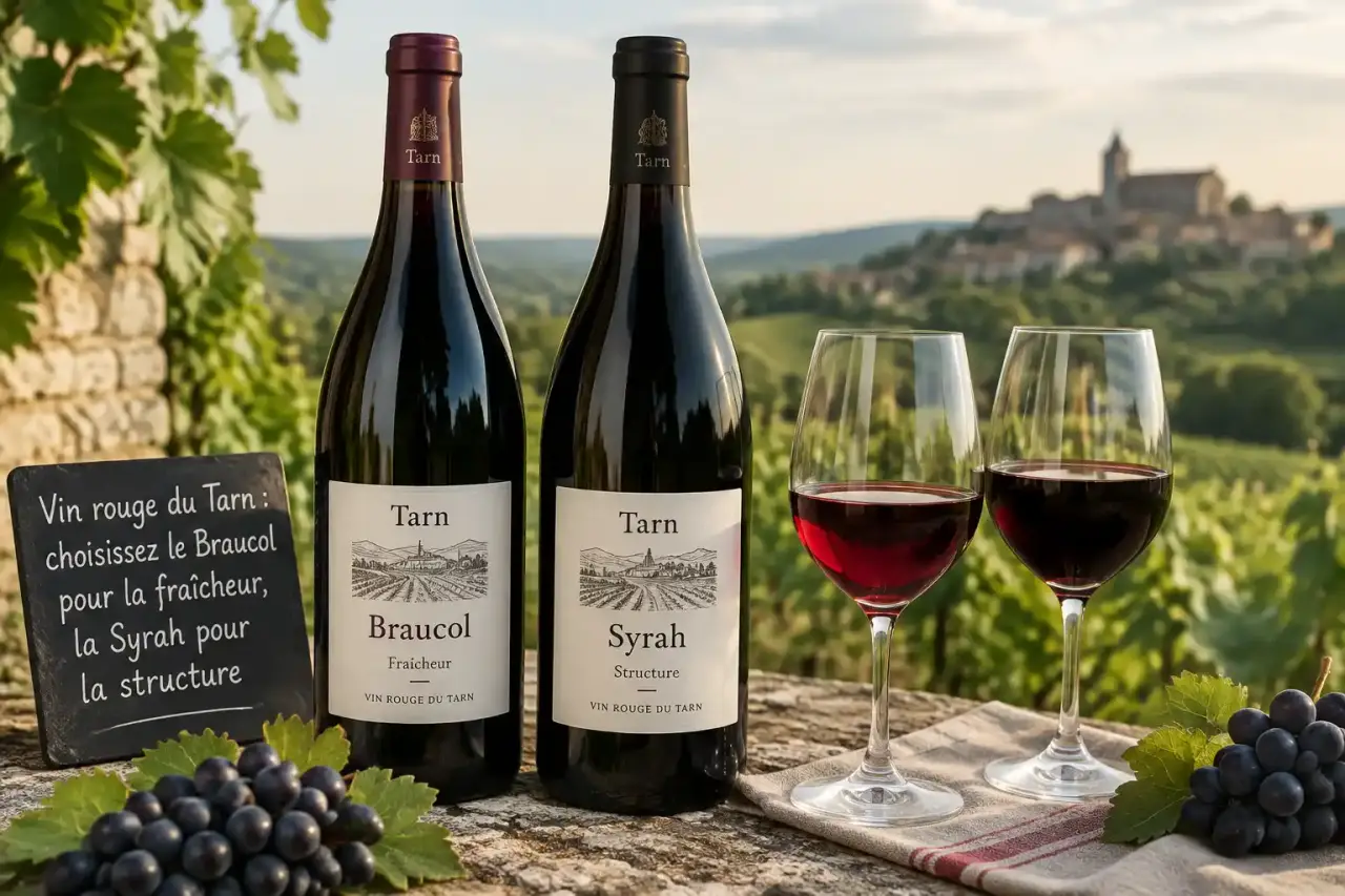 Vin rouge du Tarn : choisissez le Braucol pour la fraîcheur, la Syrah pour la structure