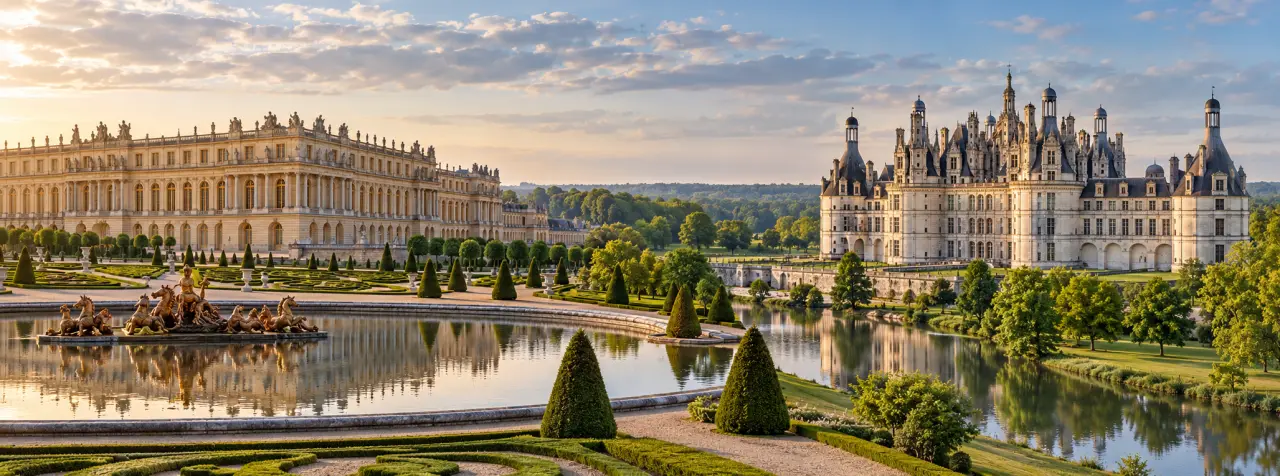 Les plus grands châteaux de France : Versailles pour le palais, Chambord pour le domaine