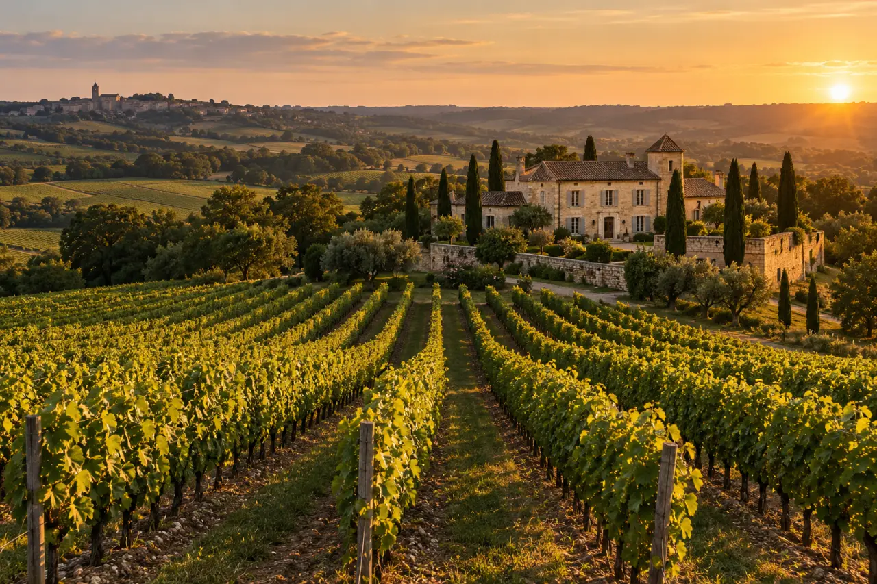 Vignoble d’un château d’Armagnac dans le Gers près de Lectoure